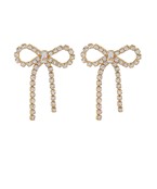  Paved Crystal Linear Ribbon Earrings