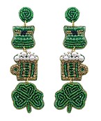  Beaded St Patrick's Day Themed Earrings