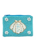  Sea Shell Beaded Coin Pouch