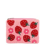  Strawberry Beaded Coin Pouch