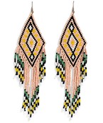  Beaded Diamond Tassel Earrings