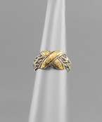  Crisscross Twotone Ring