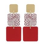  3 Square Color Coated Drop Earrings