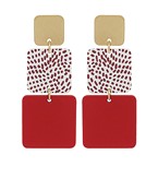  3 Square Color Coated Drop Earrings