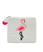  Flamingo Beaded Coin Pouch