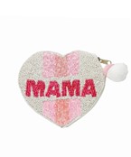  MAMA Line Beaded Heart Coin Pouch