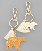  Enamel Mini & Mama Bear Keychain Set