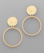  Coin & Ball Circle Earrings