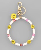  Smile Face & Rubber Beads Key Chain