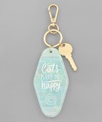  Cats Surfing Board Key Chain