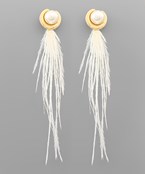  Pearl & Feather Earrings