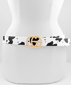  Rope Buckle Animal Print Leather Belt