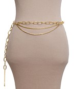  Oval Linked Chain Layered Belt