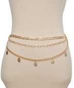  Textured Disk Charm & Chain Belt 