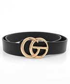  2 Circle Faux Snake Skin Belt