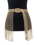  Rhinestone Buckle & Fringe Belt