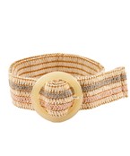  Acetate Circle Buckle Rattan Belt