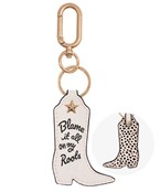  Cowhide & Leather Boot Keychain