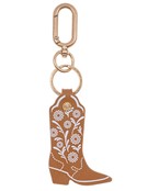  Printed Flower Leather Boot Keychain