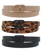  3PC Color Coated V Buckle Belt Set