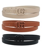  3PC Color Coated GO Buckle Belt Set