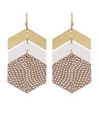  Color Coated Metal Hexagon Earrings