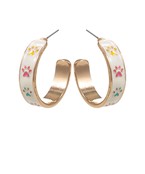  30mm Paw Pattern Enamel Hoops
