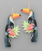  Toucan Theme Acrylic Earrings