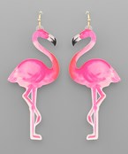  Flamingo Theme Acrylic Earrings