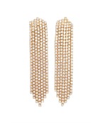 Brass CZ Tassel Earrings