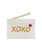  Beaded XOXO Coin Pouch w/Chain
