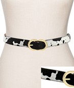  Cowhide Oval Buckle Belt