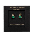  CZ Emerald Baguette Studs