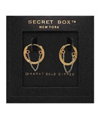  Tow Tone Circle & Chain Huggie Hoops