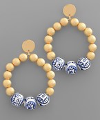  Chinoiserie & CCB Circle Earrings