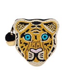  Leopard Face Beaded Coin Pouch