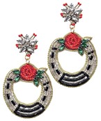  Beaded Horseshoe Earrings