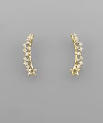  CZ Bar & Star Earrings