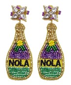  Mardi Gras NOLA Champagne Earrings
