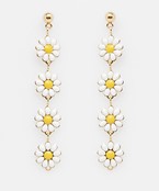  4 Daisy Flower Drop Earrings