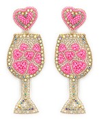  Heart Wine Glass Earrings