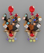  Pave Crystal Reindeer Earrings