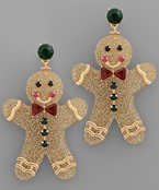  Glitter Gingerbread Man Earrings
