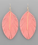  Leather Feather & Bar Earrings