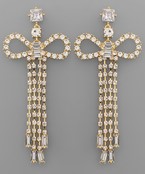  Pave Crystal Drop Bow Earrings