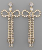 Pave Crystal Drop Bow Earrings