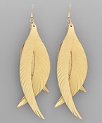  Metallic Leather Feather Earrings