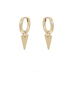  Triangle Charm Huggie Hoops