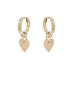  Heart Charm Huggie Hoops