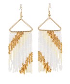  Fringe Beaded Triangle Earrings